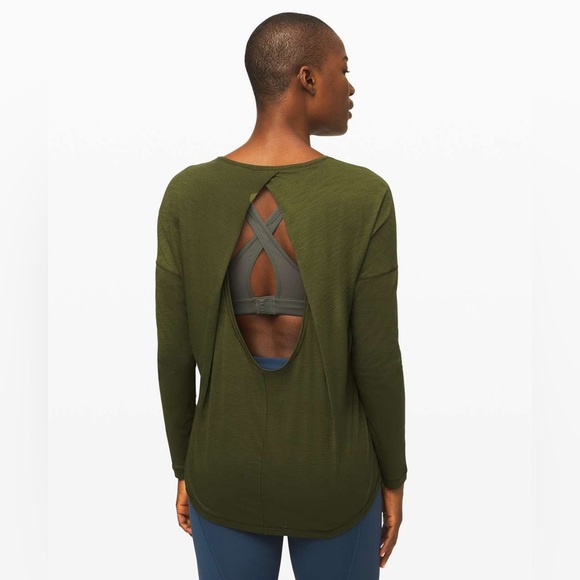 Lululemon Get Set Long Sleeve in Heathered Landscape Green Size 8 / 10 - Picture 1 of 7
